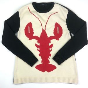 Tibi Lobster intarsia cream and black sweater
